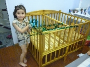Cũi sinh đôi xoan đào lắp ghép 3D siêu chắc chắn 